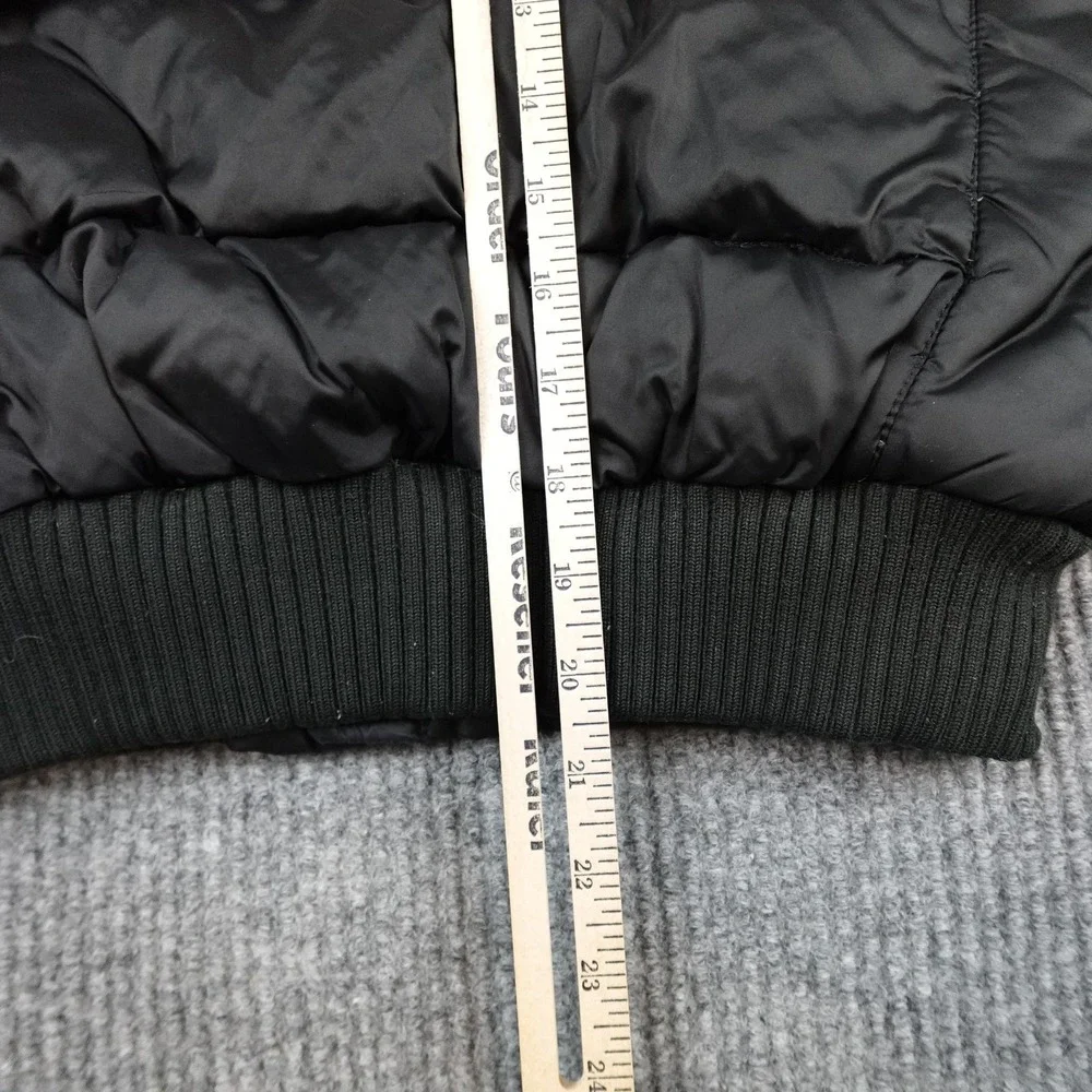 The North Face 550 Down Jacket Womens Small Black Hooded Quilted Puffer Full Zip - Picture 10 of 11